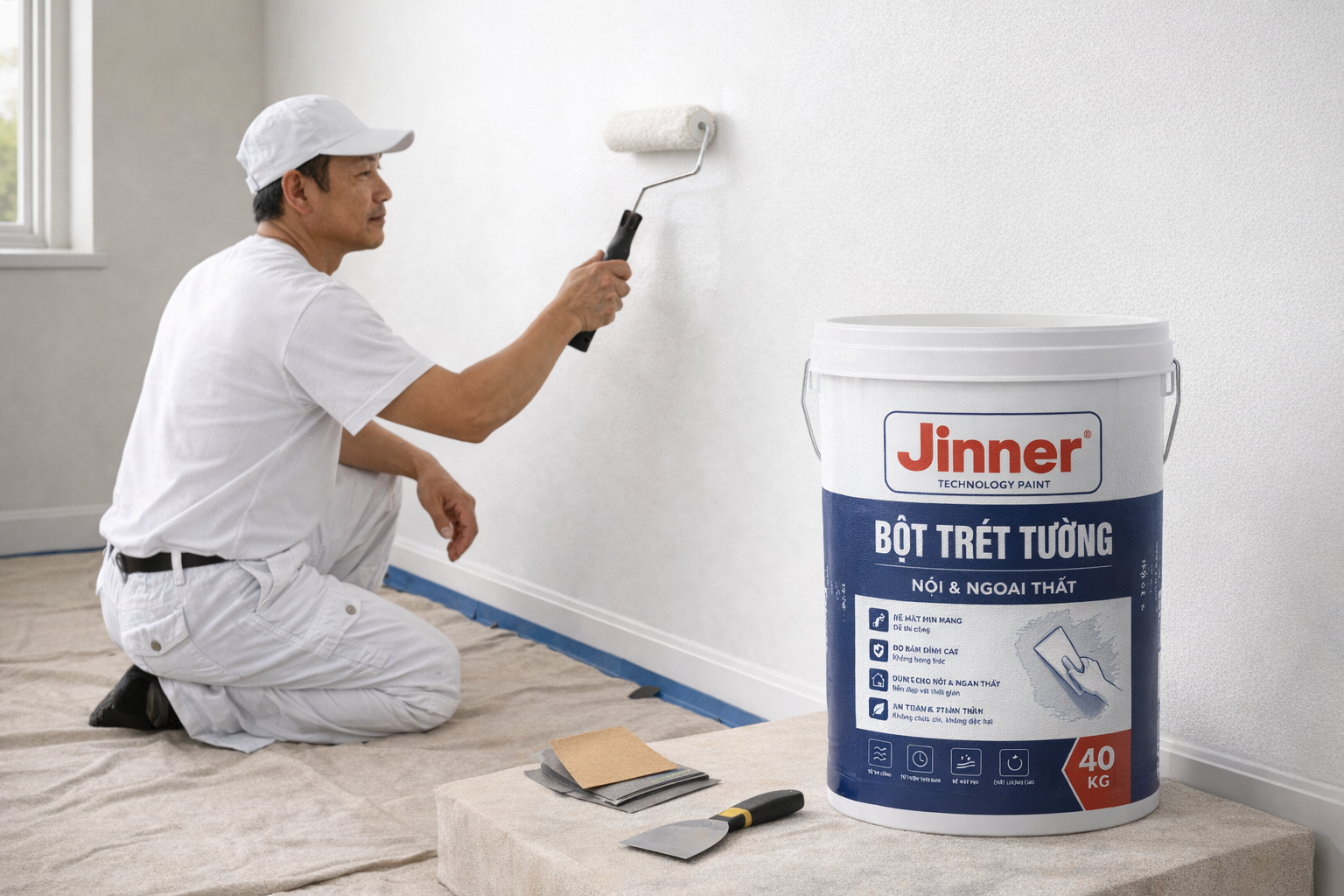 Thợ sơn sử dụng JINNER