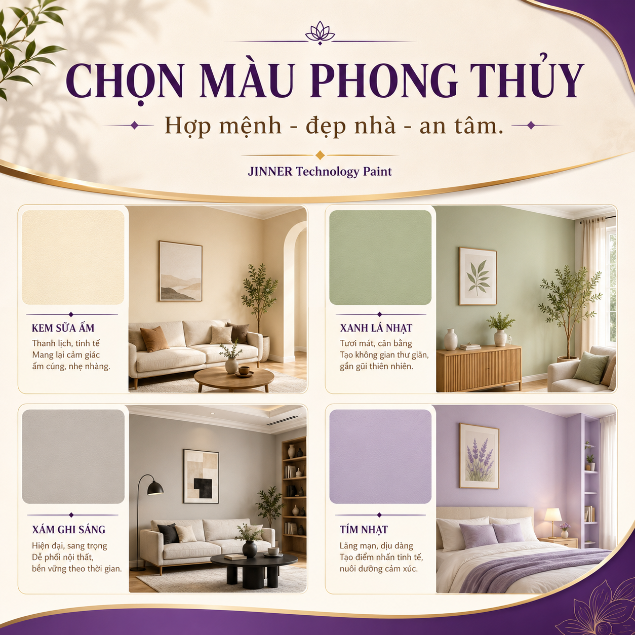 Gợi ý màu phong thủy JINNER